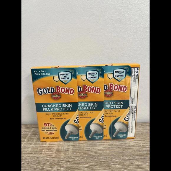Gold Bond Medicated cracked skin cream 0.75 oz. Fill & Protect Skin (lot Of 4)